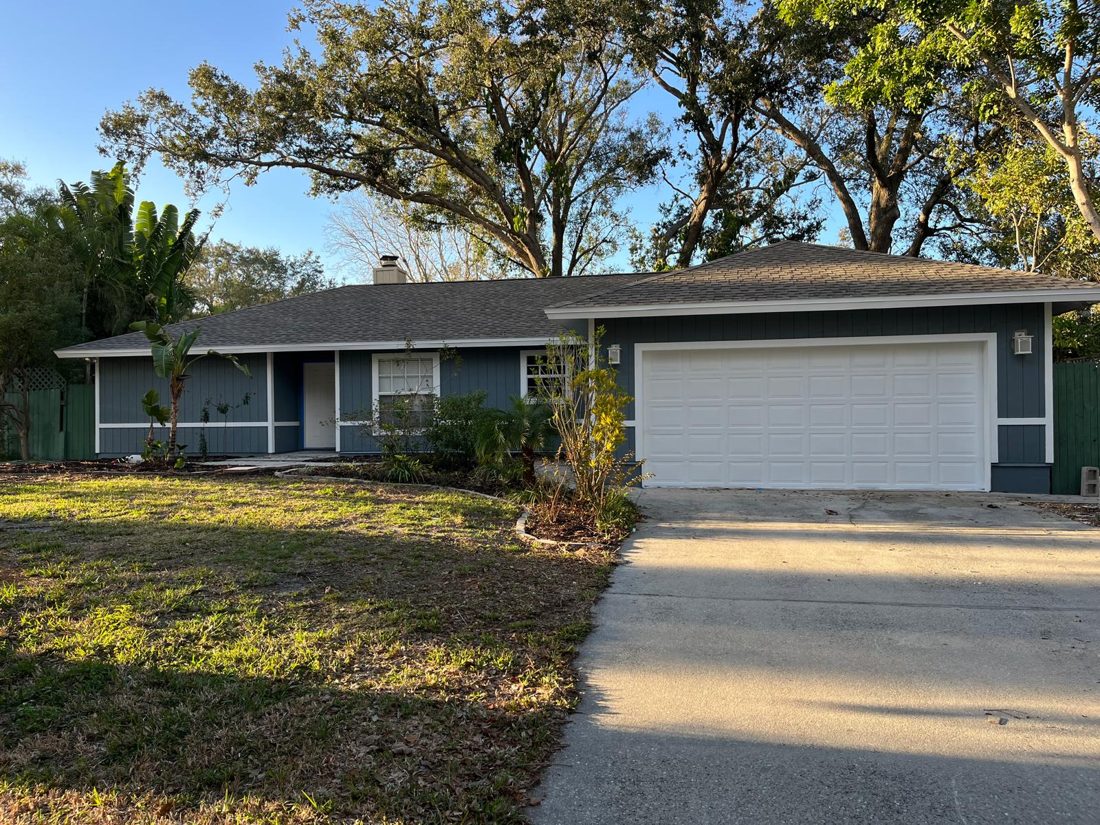 Exterior repaint, lap and fiber cement siding, the same surface after the work was finished