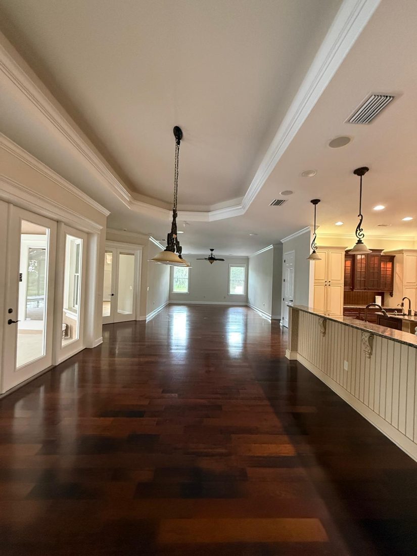 Interior repaint in a Sarasota, FL home — walls, tray ceiling and trim finished by WCS Prime Services